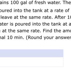 A tank originally contains 100 gal