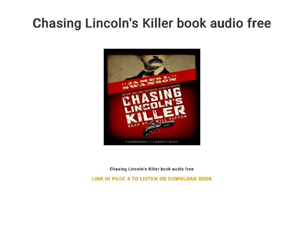 Chasing lincoln's killer chapter 1