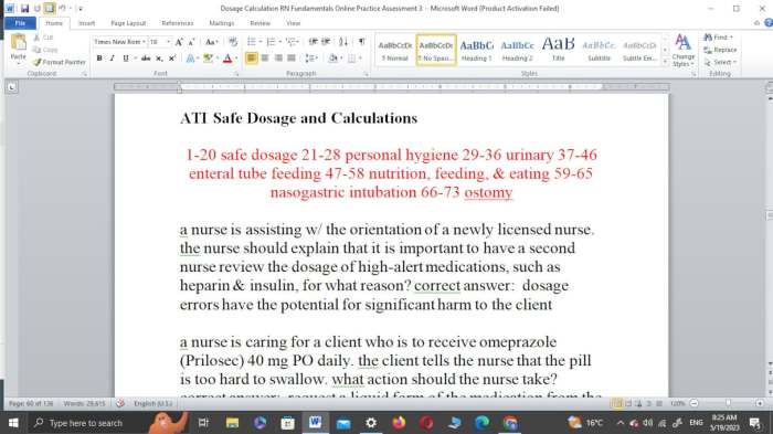 Ati dosage calculation 3.0 safe dosage test