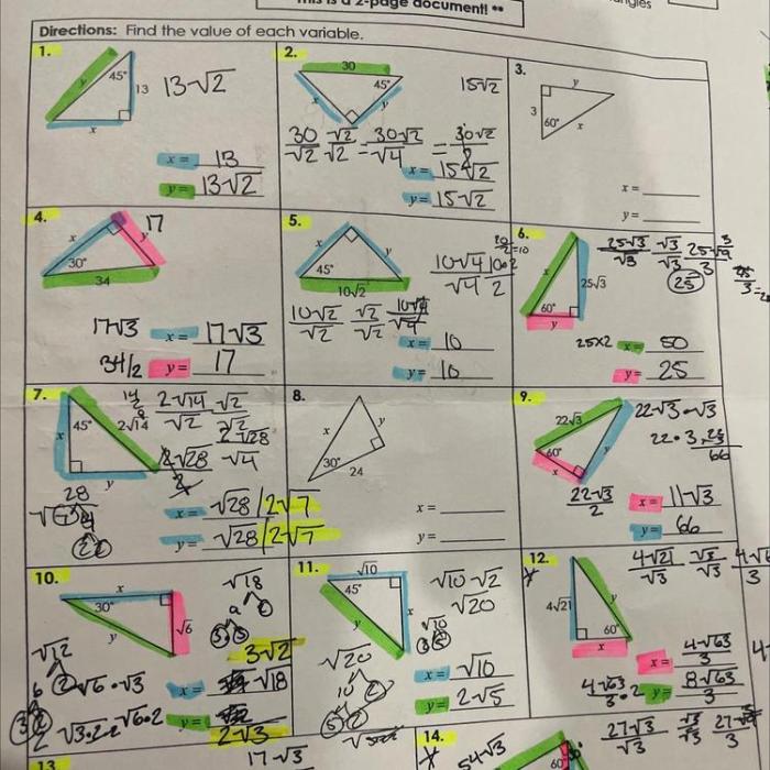 Unit 8 right triangles and trigonometry homework 1 answer key