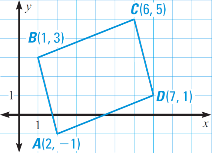 Quadrilaterals in the coordinate plane worksheet